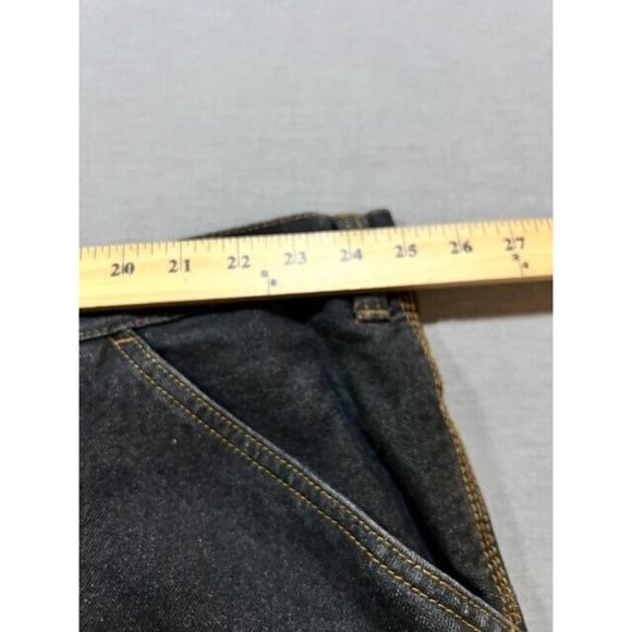 Faded Glory Carpenter Shorts Mens 50 Black Denim Pocketed Belted Button Men NWOT - Picture 7 of 10